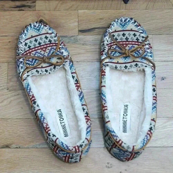 Minnetonka Cally 44252 Women's Size 10M Slippers Moccasin Southwest Aztec - Picture 4 of 7